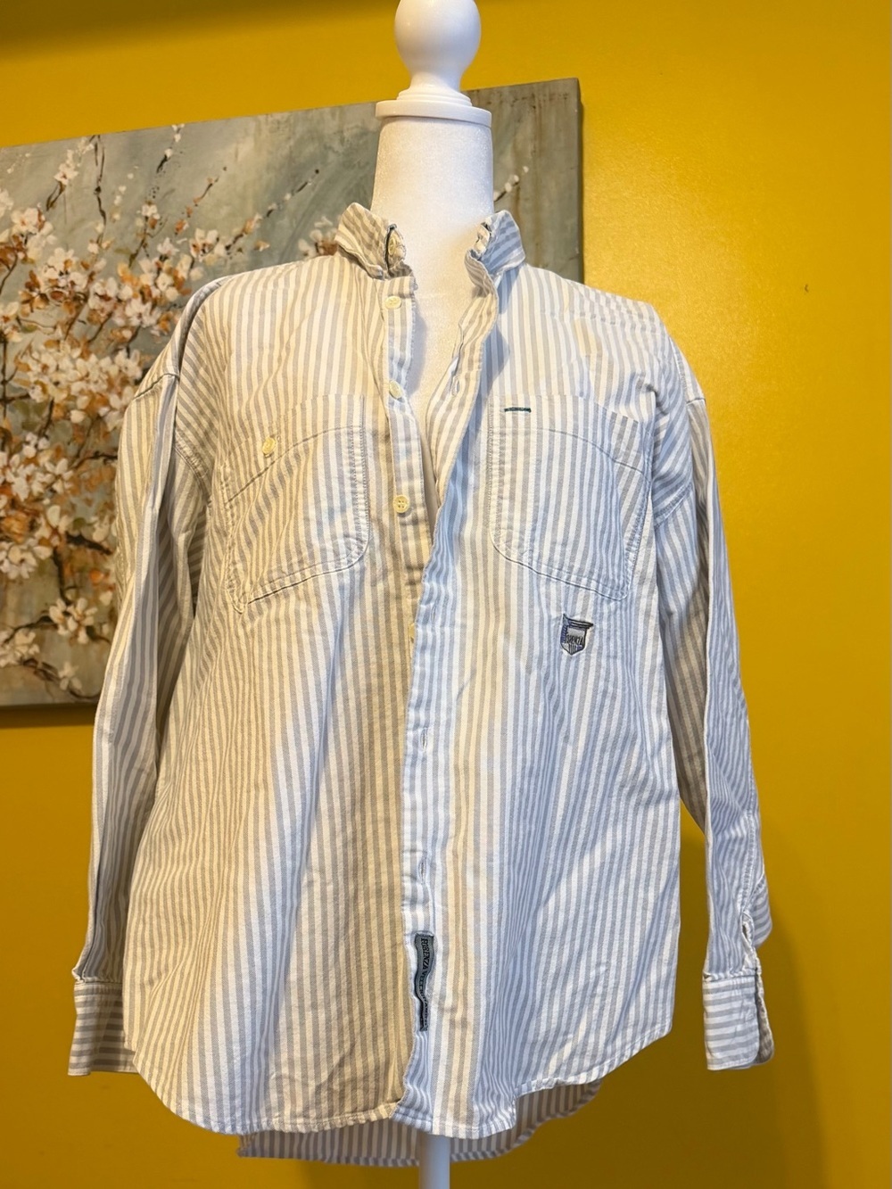 Forenza Vecchio Amici- Light Blue Striped Button-Down Shirt